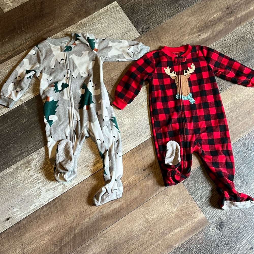 18 month. Twin boys. Fleece pajamas.